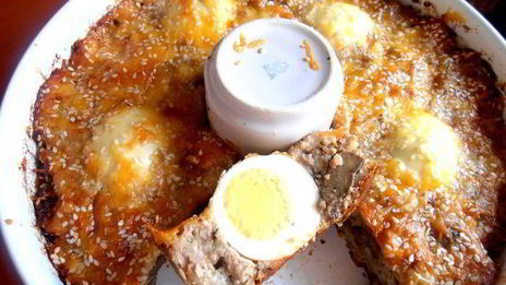 воскресное мясное кольцо с печенью и грибами