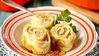 Ленивые пельмени на сковороде