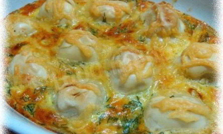 Рецепт пельменей с брынзой в омлете