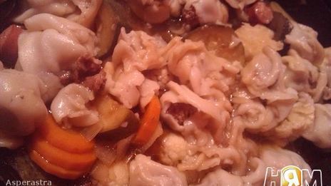 пельмени с овощами