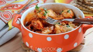 Пельмени в духовке с лечо