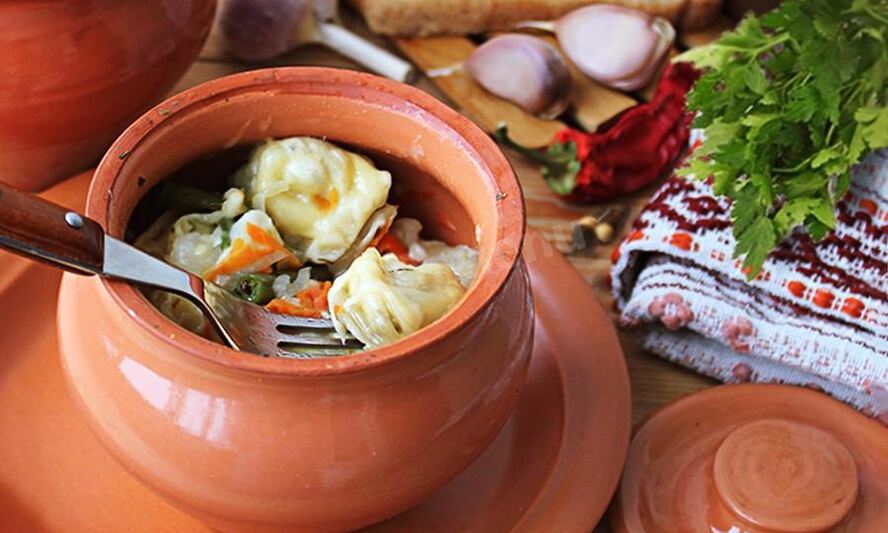 Рецепт пельменей запеченных в горшочке