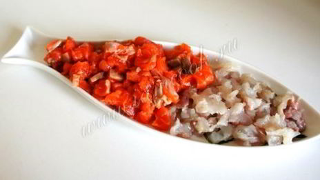 рыбные пельмени с овощами