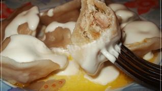 Свиные пельмени с начинкой из отварного мяса