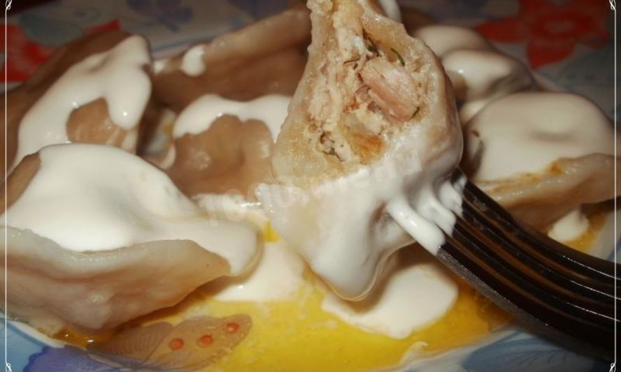 Рецепт свиных пельменей с начинкой из отварного мяса