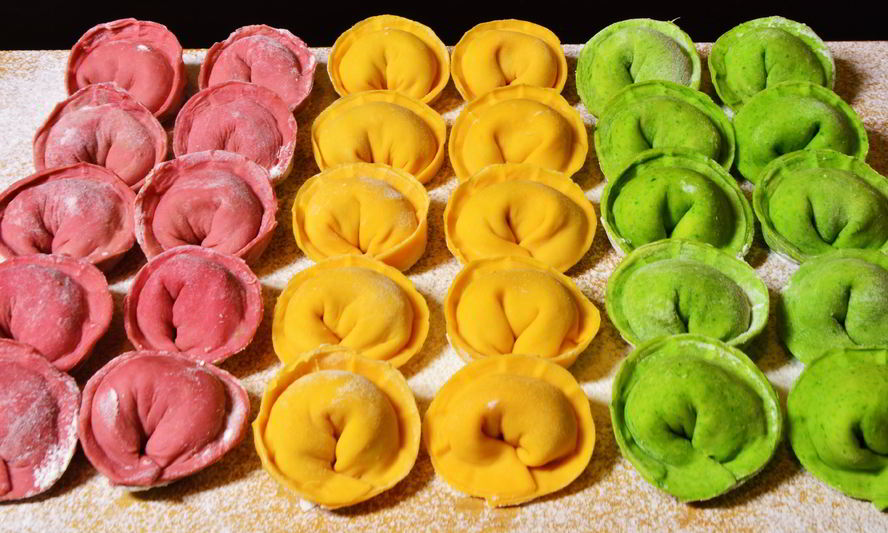 Рецепт цветных пельменей