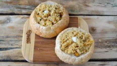 булочки, фаршированные пловом