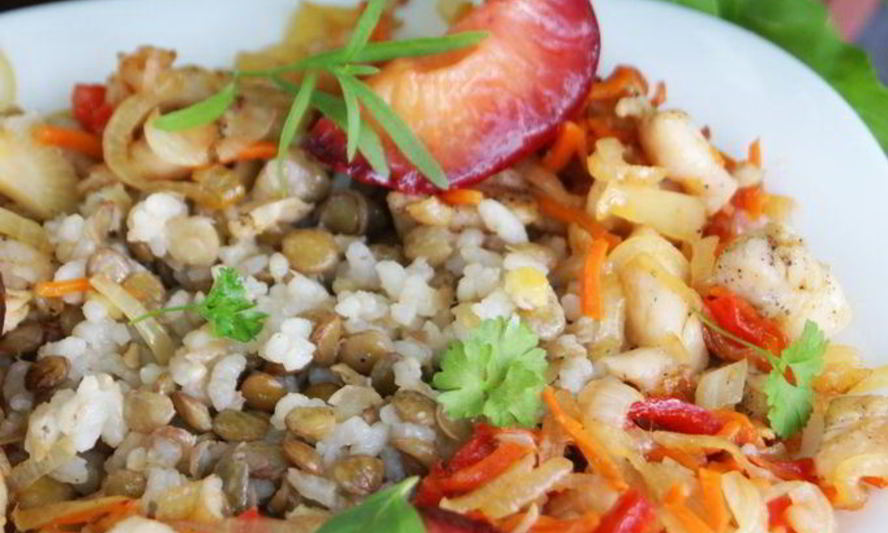 Рецепт чалкашовей — плова из риса с чечевицей