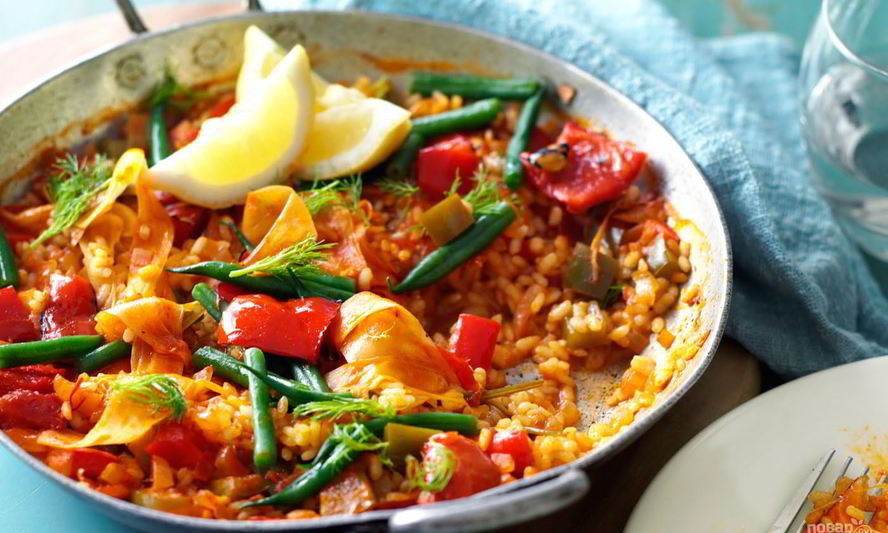 Рецепт испанской паэльи с овощами