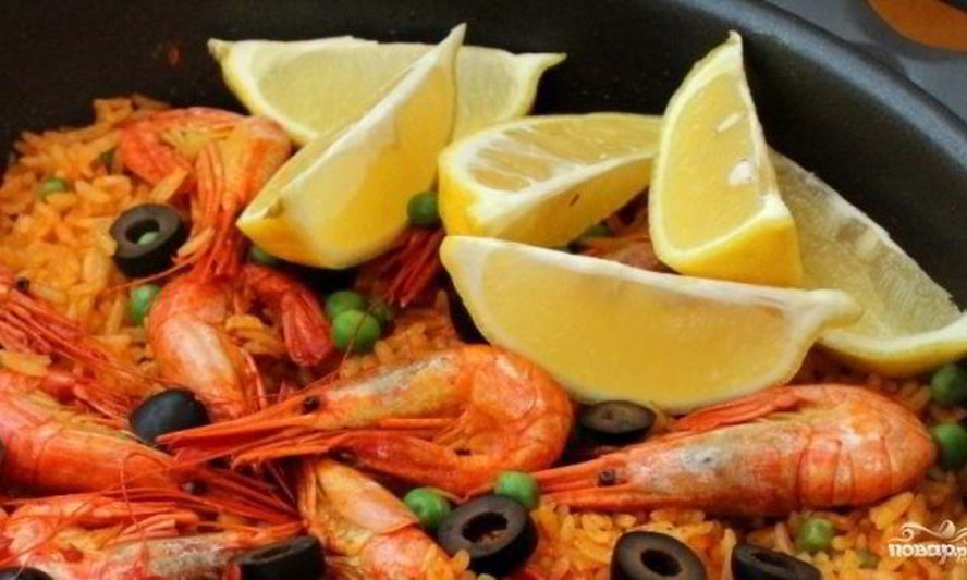 Рецепт паэльи с креветками