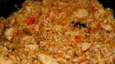 паэлья с курицей и морепродуктами