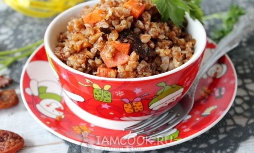 Рецепт плова из гречки с грибами и орехами