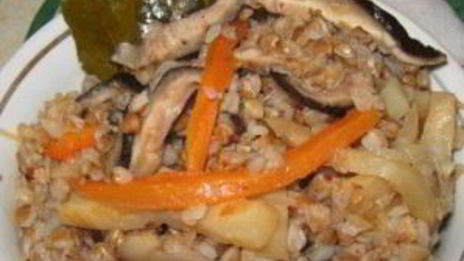 плов из гречки с грибами