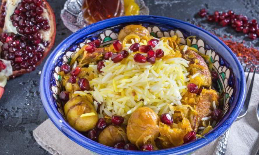 Рецепт плова с бараниной, каштанами и гранатом говурма