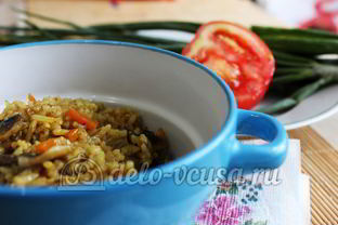 Плов с грибами в мультиварке