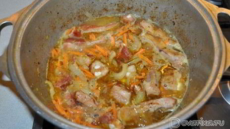 плов с копчеными ребрышками