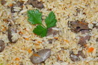 Плов с куриными сердечками