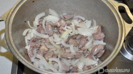 плов с куриными сердечками