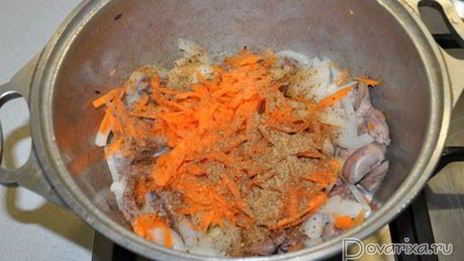 плов с куриными сердечками