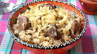 Плов с машем и телятиной