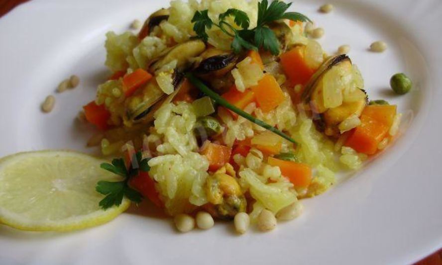 Рецепт плова с морепродуктами мидиями