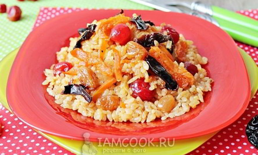 Рецепт постного плова с сухофруктами