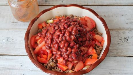 овощное рагу с фаршем в духовке