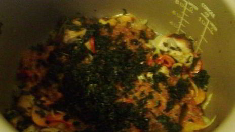 рагу из белой фасоли со свининой и грибами в мультиварке