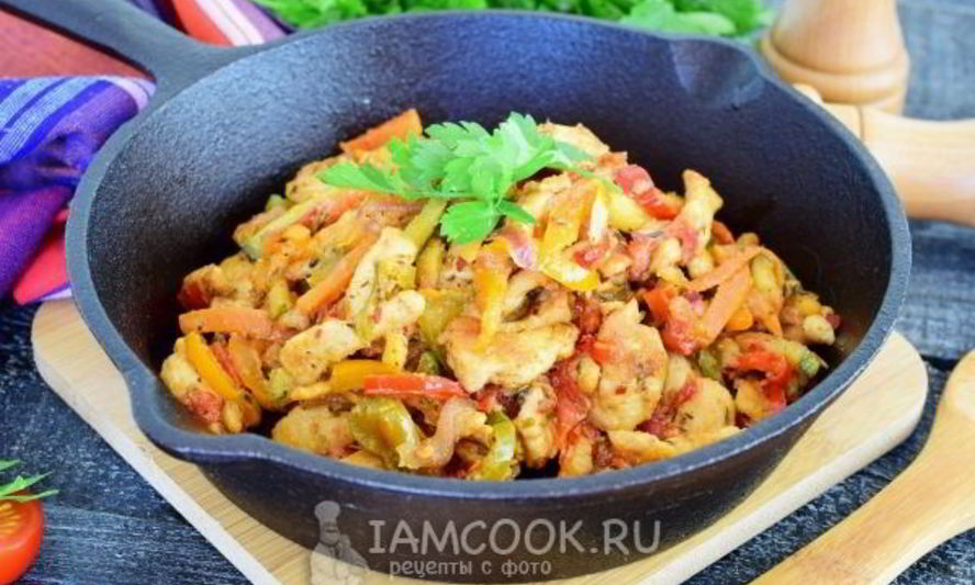 Рецепт рагу из кабачков с курицей