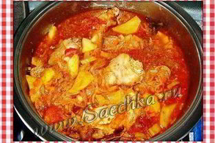 Рагу из кролика с красным вином