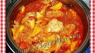 Рагу из кролика с красным вином