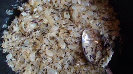 итальянское ризотто с маринованными грибами и сыром джюгас