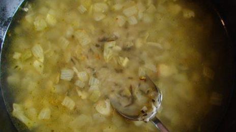 итальянское ризотто с маринованными грибами и сыром джюгас