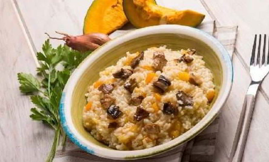 Рецепт осеннего ризотто с грибами и тыквой