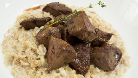 ризотто из перловки с индейкой