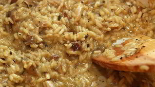 Ризотто с белыми грибами и апельсинами