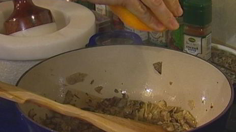 ризотто с белыми грибами и апельсинами