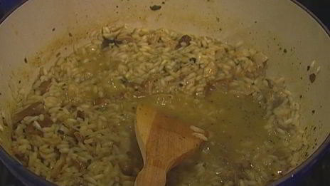 ризотто с белыми грибами и апельсинами