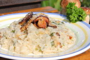 Ризотто с белыми грибами и петрушкой