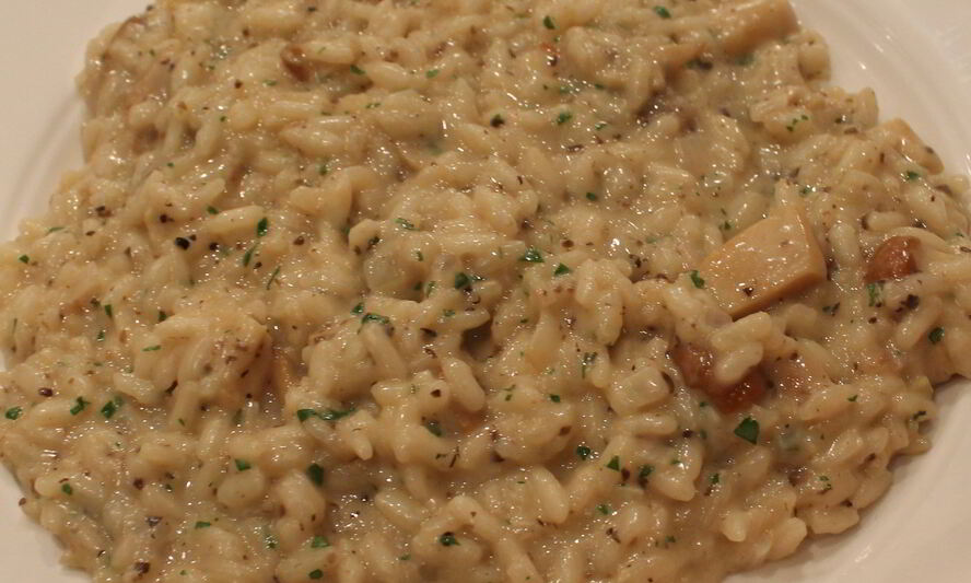 Рецепт ризотто с белыми грибами и трюфельной пастой