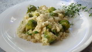 Ризотто с брюссельской капустой и белым вином