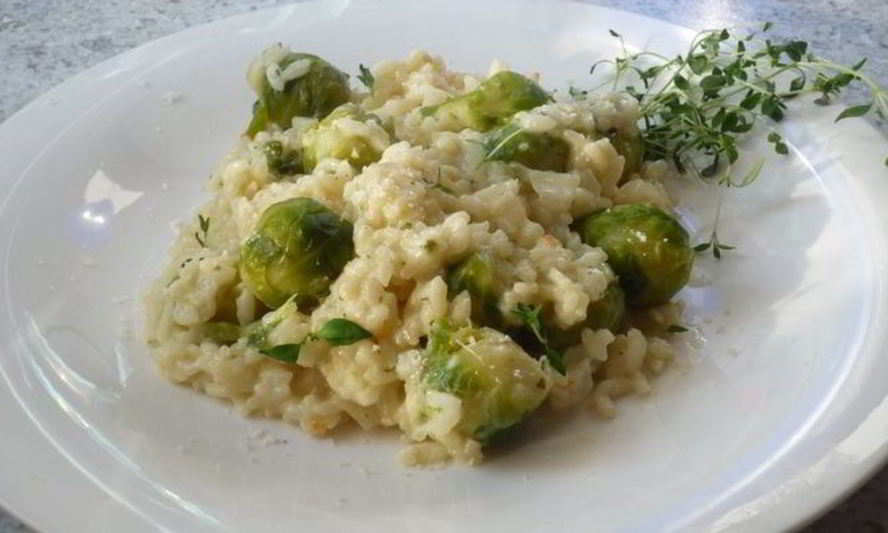 Рецепт ризотто с брюссельской капустой и белым вином