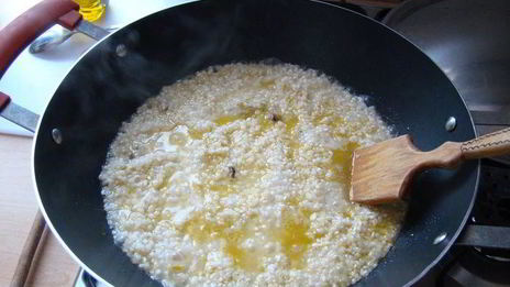 ризотто с горошком с мидиями