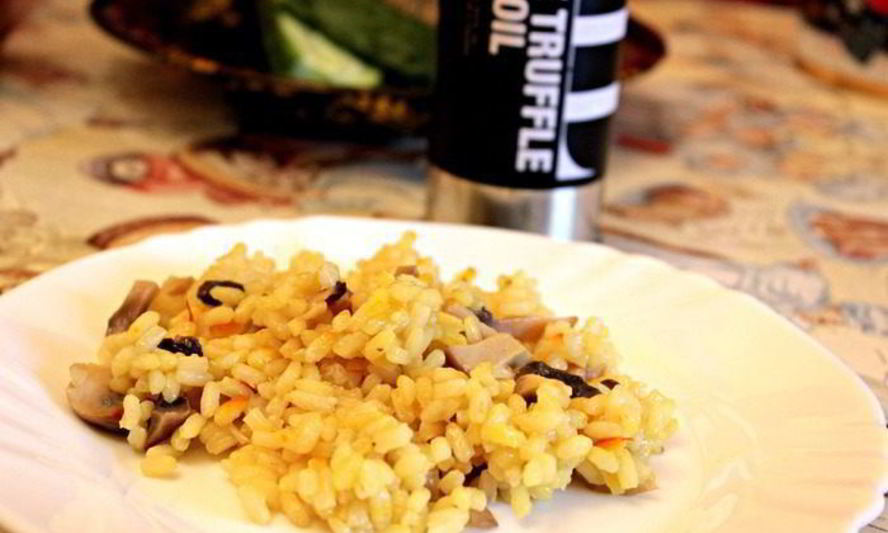 Рецепт ризотто с грибами, шафраном и трюфельным маслом