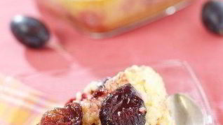 Ризотто с кокосовым молоком и сливами, запечеными в марсале с корицей