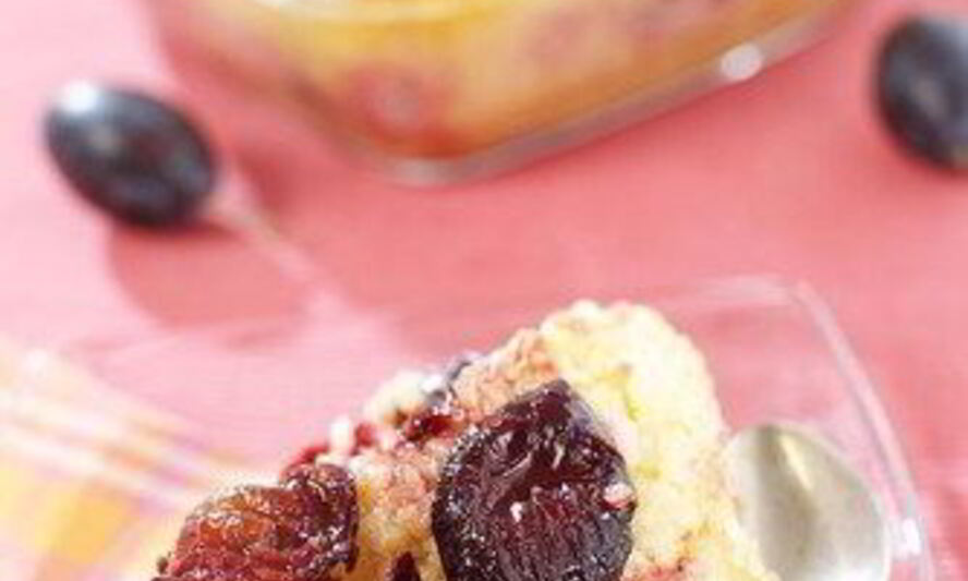 Рецепт ризотто с кокосовым молоком и сливами, запечеными в марсале с корицей