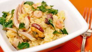 Ризотто с коктейлем из морепродуктов