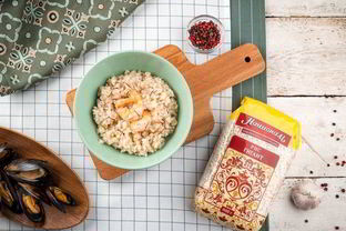 Ризотто с креветками и мидиями