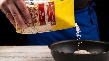 ризотто с креветками и мидиями