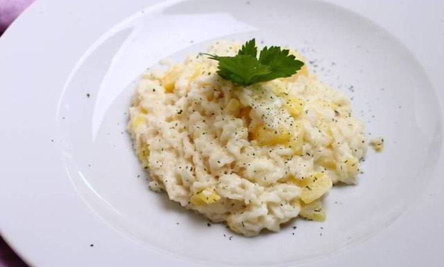 Рецепт ризотто с курицей и ананасом